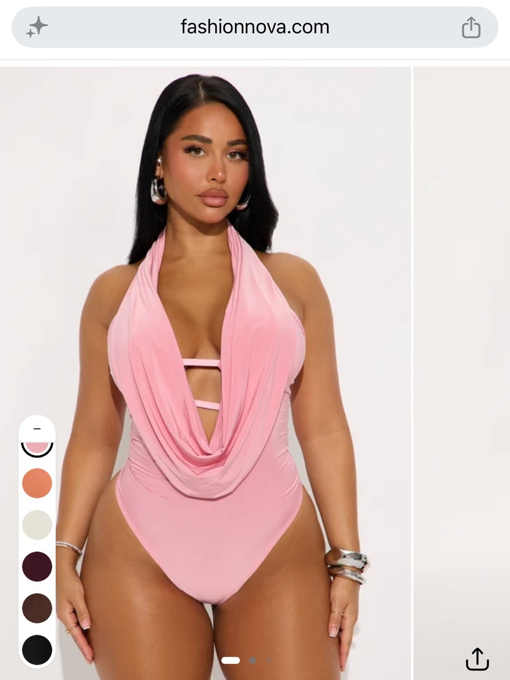 FASHIONNOVA FOREVER HOT COWL
NECK HALTER BODYSUIT